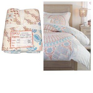 Pottery Barn Maya Medallion Organic Duvet Cover Twin Cotton Percale NWOT